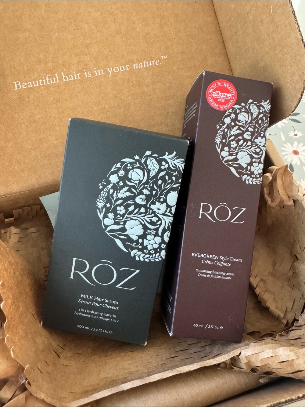 ROZ Milk Hair Serum & Evergreen Style Cream - New Never Opened